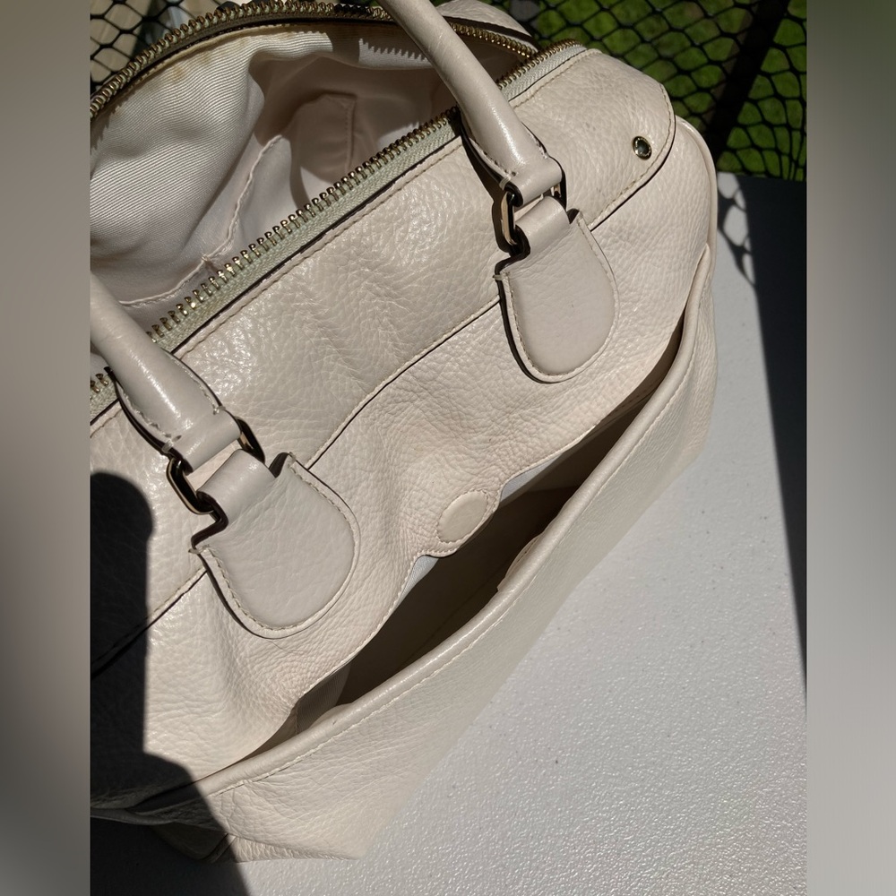 Coach Mini Bennett White Cream Chalk Color Soft Pebbled Leather Satchel Hand Bag - Picture 14 of 17